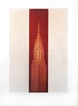 New York - Crysler Building / Joseph Robers/Farbradierung mit Prägedruck